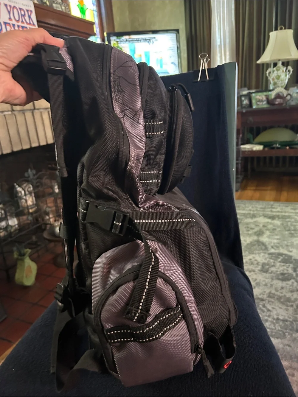 Spyderwire Large Black and Gray Men's Fishing Tackle Soft Sided Backpack